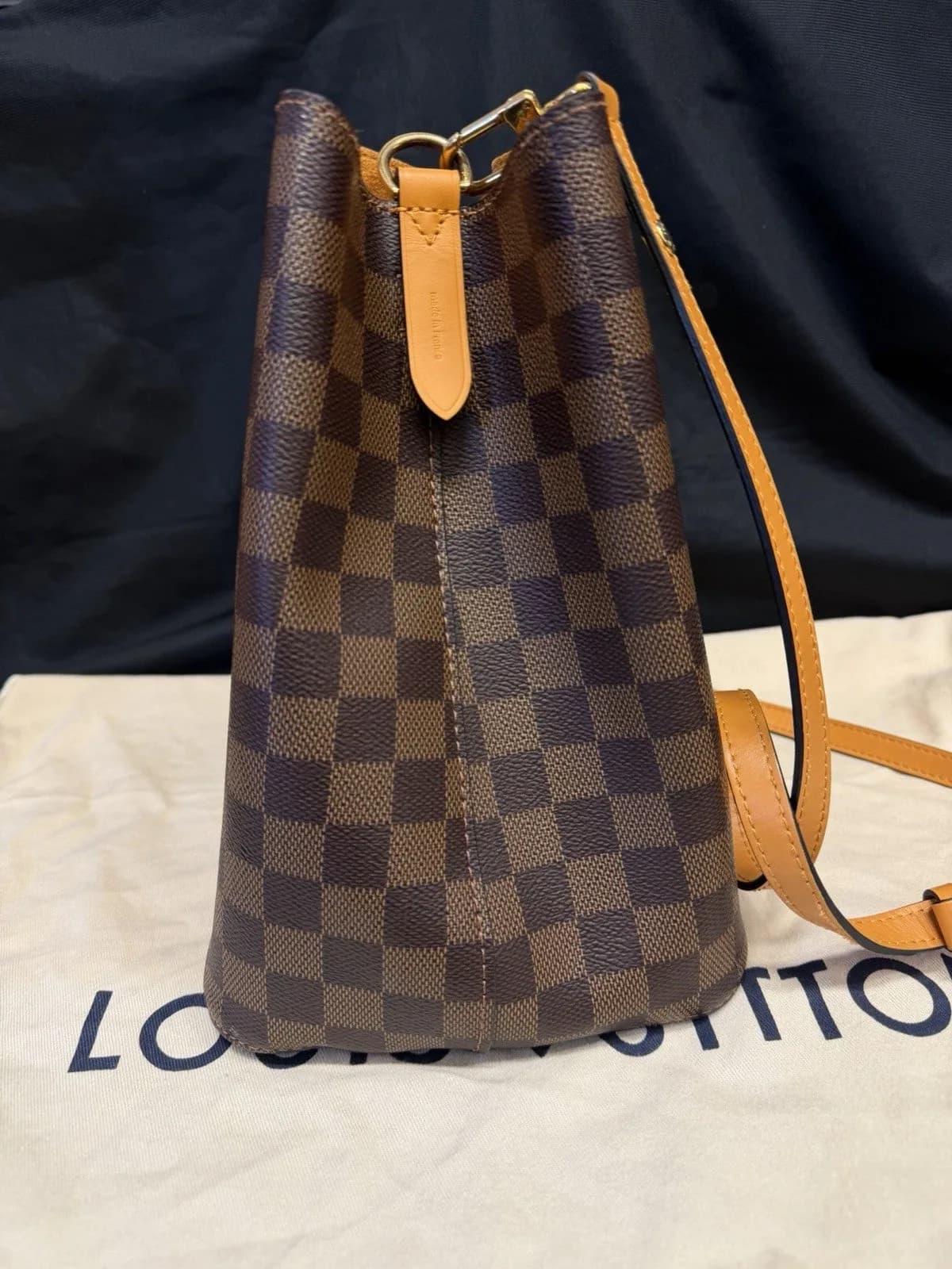 A Damier Ebene Louis Vuitton shoulder bag valued at San Diego Jewelry Buyers
