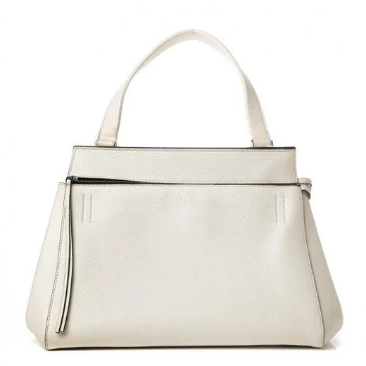 Celine Medium Edge Shoulder Bag, White, bought and authenticated by San Diego Jewelry Buyers