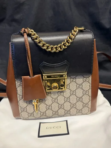 Gucci Padlock Mini Backpack, GG Supreme, bought and authenticated by San Diego Jewelry Buyers